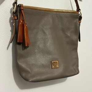 Dooney & Bourke Taupe Leather Shoulder Bag